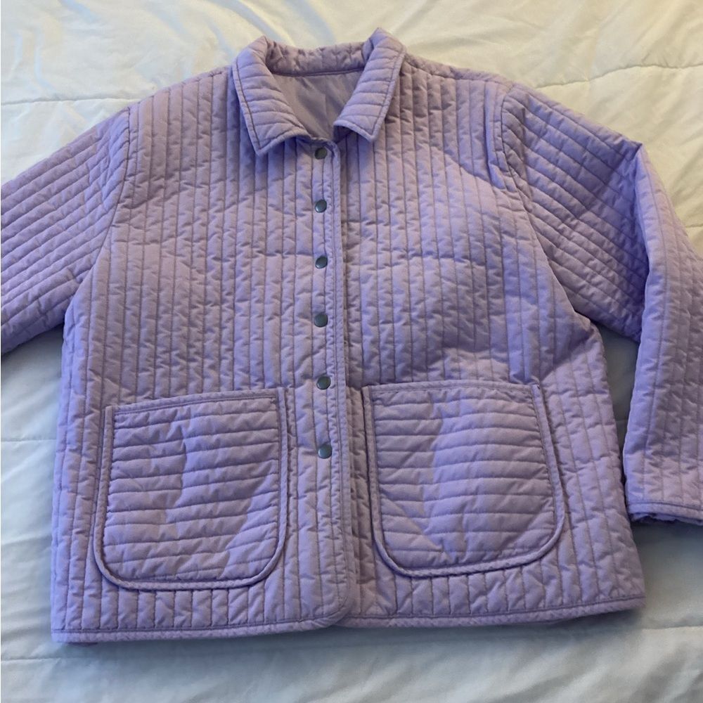 Lilac XXL  quilted jacket, warm, lined, cotton, poly